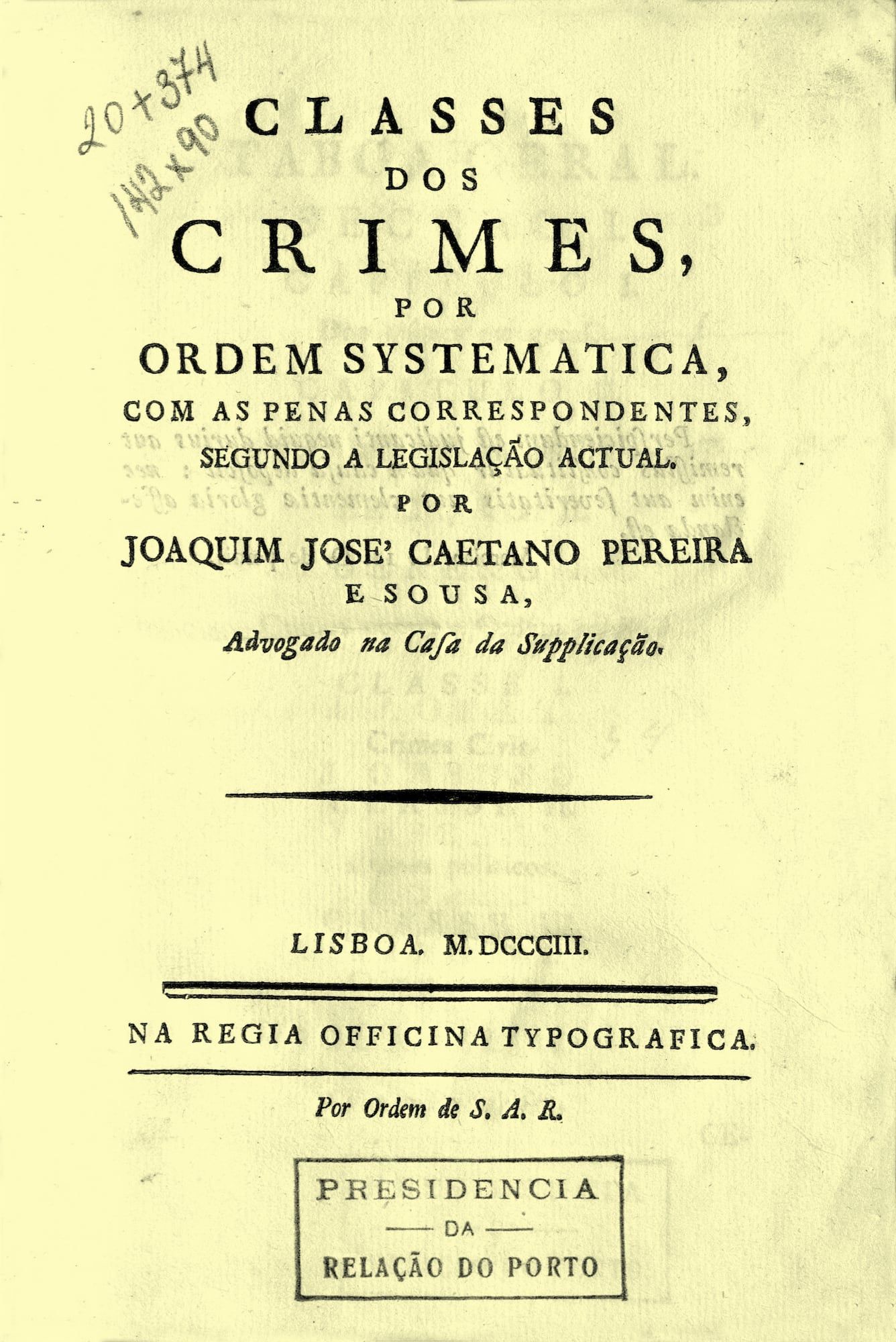 Classes de Crimes (1803)